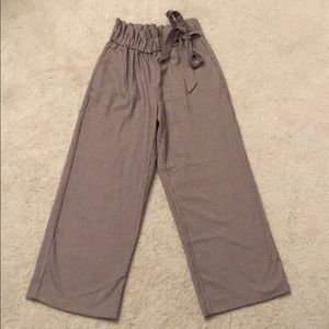 Zara paperbag waist houndstooth culottes